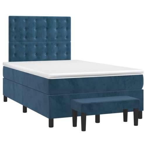 Box spring krevet s madracem tamnoplavi 120 x 200 cm baršunasti - Tamno plava 120 x 200 cm gumbi Cijena