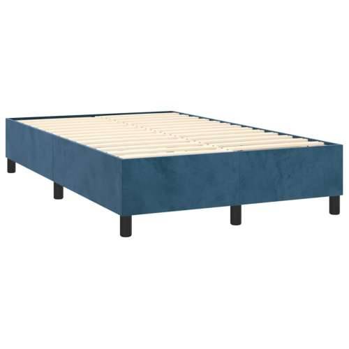 Box spring krevet s madracem tamnoplavi 120 x 200 cm baršunasti - Tamno plava 120 x 200 cm gumbi Cijena