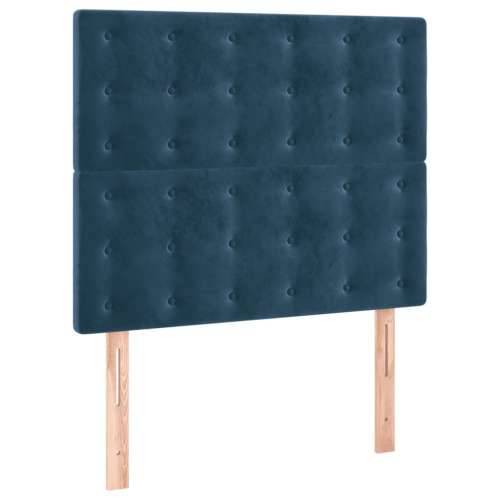 Box spring krevet s madracem tamnoplavi 120 x 200 cm baršunasti - Tamno plava 120 x 200 cm gumbi Cijena