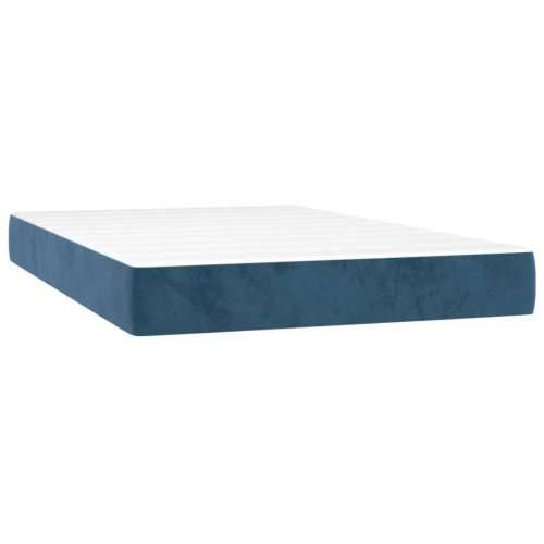 Box spring krevet s madracem tamnoplavi 120 x 200 cm baršunasti - Tamno plava 120 x 200 cm gumbi Cijena