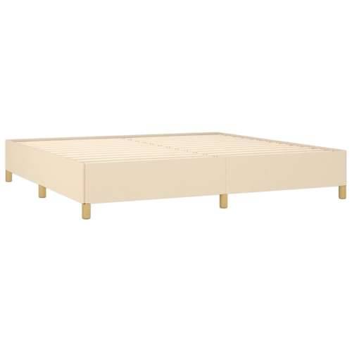 Krevet s oprugama i madracem krem 200 x 200 cm od tkanine - Krema 200 x 200 cm vodoravne pruge Cijena