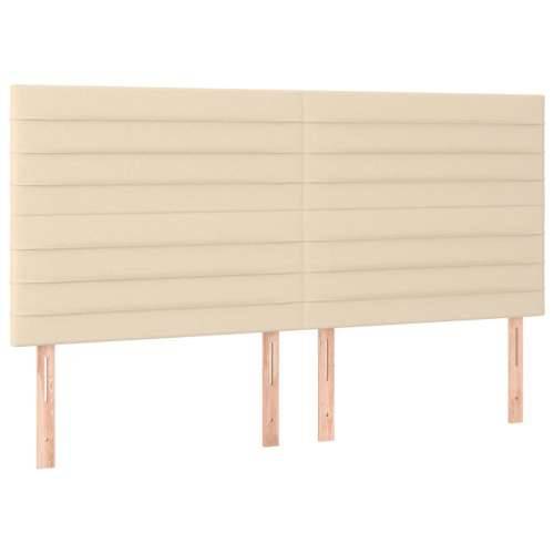 Krevet s oprugama i madracem krem 200 x 200 cm od tkanine - Krema 200 x 200 cm vodoravne pruge Cijena