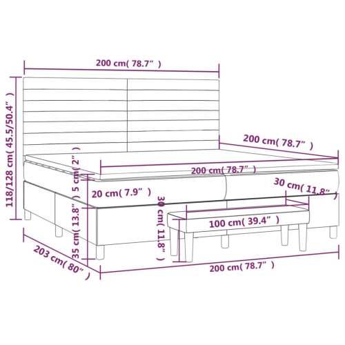 Krevet s oprugama i madracem tamnosivi 200x200 cm baršunasti - Tamno siva 200 x 200 cm vodoravne pruge Cijena