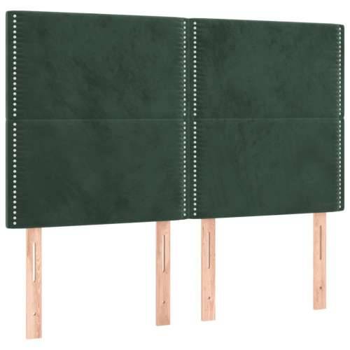 Krevet s oprugama i madracem tamnozeleni 140x190 cm baršunasti - Tamnozelena 140 x 190 cm Obično s čavlima Cijena
