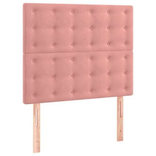 Box spring krevet s madracem ružičasti 100x200 cm baršunasti - Ružičasta 100 x 200 cm gumbi Cijena
