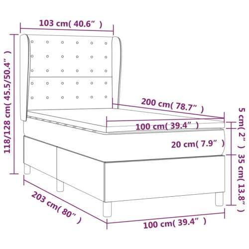 Box spring krevet s madracem ružičasti 100x200 cm baršunasti - Ružičasta 100 x 200 cm gumbi Cijena