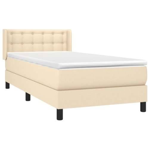 Krevet s oprugama i madracem krem 100 x 200 cm od tkanine - Krema 100 x 200 cm gumbi Cijena