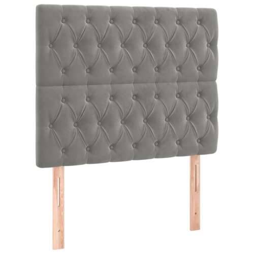 Box spring krevet s madracem svjetlosivi 100x200 cm baršunasti - Svjetlosiva 100 x 200 cm Dizajn s gumbima Cijena