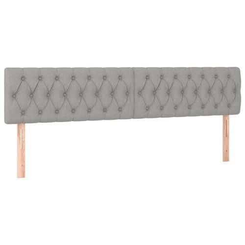 Krevet s oprugama i madracem svjetlosivi 200 x 200cm od tkanine - Svjetlosiva 200 x 200 cm Dizajn s gumbima Cijena