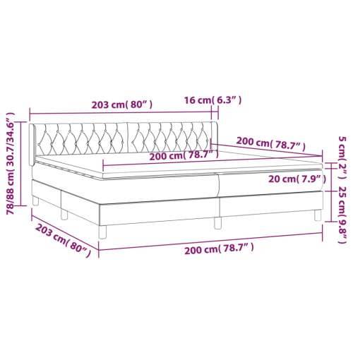 Krevet s oprugama i madracem svjetlosivi 200 x 200cm od tkanine - Svjetlosiva 200 x 200 cm Dizajn s gumbima Cijena