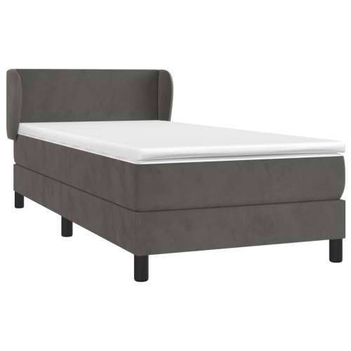 Box spring krevet s madracem tamnosivi 90x200 cm baršunasti - Tamno siva 90 x 200 cm Gladak dizajn Cijena