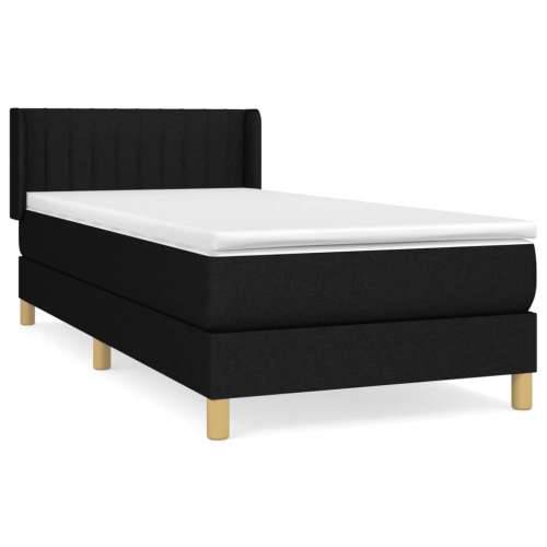Krevet s oprugama i madracem crni 90x200 cm od tkanine - Crna 90 x 200 cm Okomite pruge Cijena