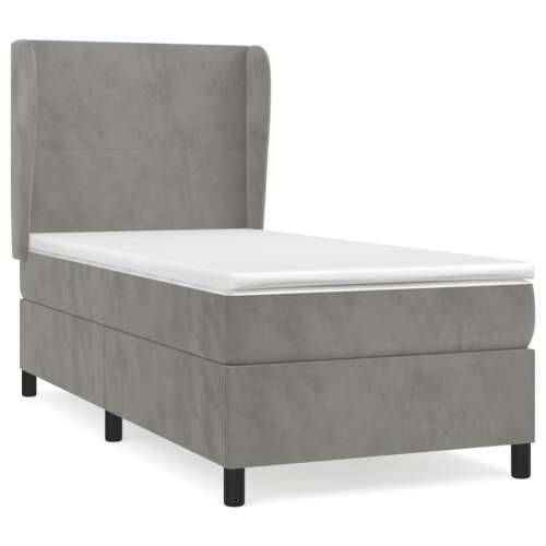 Box spring krevet s madracem svjetlosivi 80 x 200 cm baršunasti - Svjetlosiva 80 x 200 cm Gladak dizajn Cijena