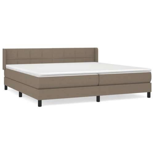 Krevet s oprugama i madracem smeđesivi 200x200 cm od tkanine - Sivo-smeđa 200 x 200 cm Blok s kvadratima Cijena