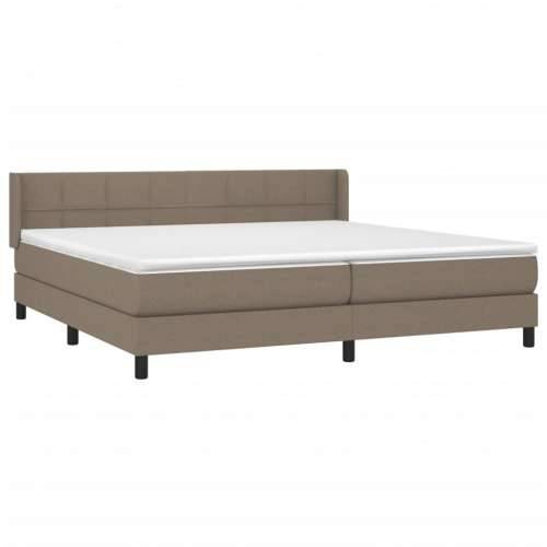 Krevet s oprugama i madracem smeđesivi 200x200 cm od tkanine - Sivo-smeđa 200 x 200 cm Blok s kvadratima Cijena