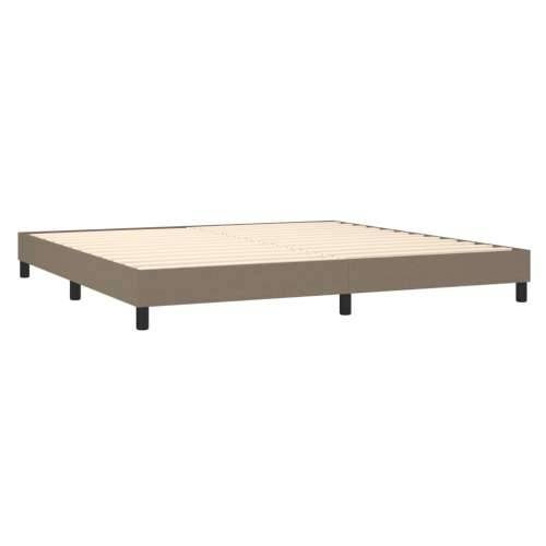 Krevet s oprugama i madracem smeđesivi 200x200 cm od tkanine - Sivo-smeđa 200 x 200 cm Blok s kvadratima Cijena