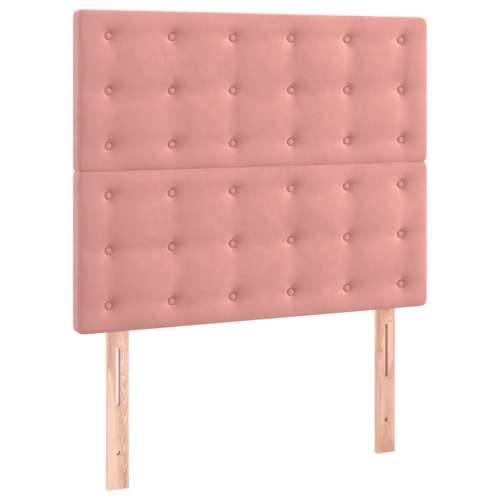 Box spring krevet s madracem ružičasti 100x200 cm baršunasti - Ružičasta 100 x 200 cm gumbi Cijena
