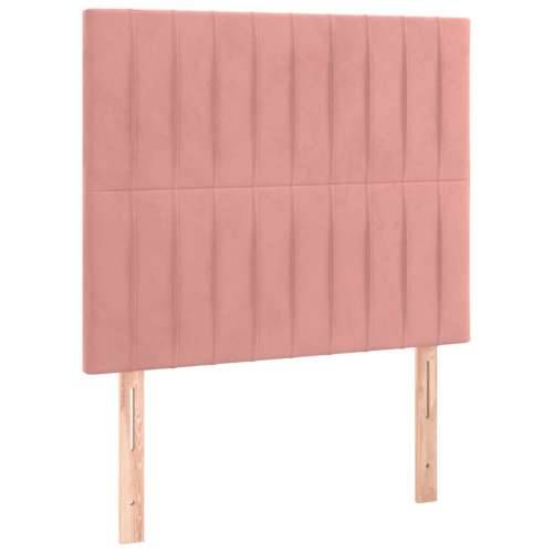 Box spring krevet s madracem ružičasti 80 x 200 cm baršunasti - Ružičasta 80 x 200 cm Okomite pruge Cijena