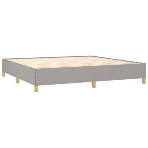 Krevet s oprugama i madracem svjetlosivi 200 x 200cm od tkanine - Svjetlosiva 200 x 200 cm vodoravne pruge Cijena