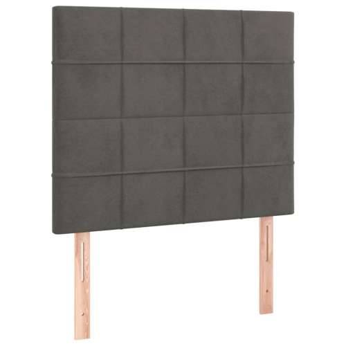 Box spring krevet s madracem tamnosivi 90x190 cm baršunasti Tamno siva 90 x 190 cm Blok s kvadratima Cijena