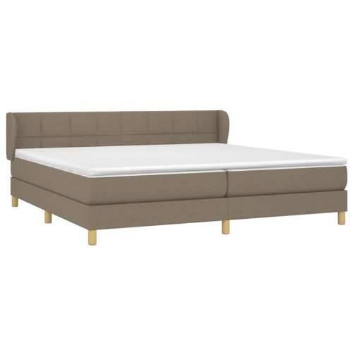 Krevet s oprugama i madracem smeđesivi 200x200 cm od tkanine - Sivo-smeđa 200 x 200 cm Blok s kvadratima Cijena