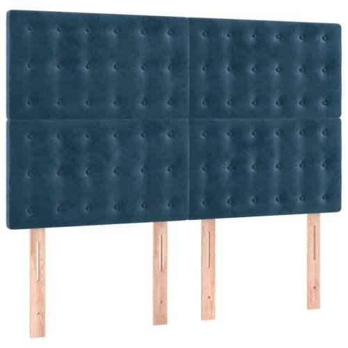 Krevet s oprugama i madracem tamnoplavi 140x190 cm baršunasti - Tamno plava 140 x 190 cm gumbi Cijena