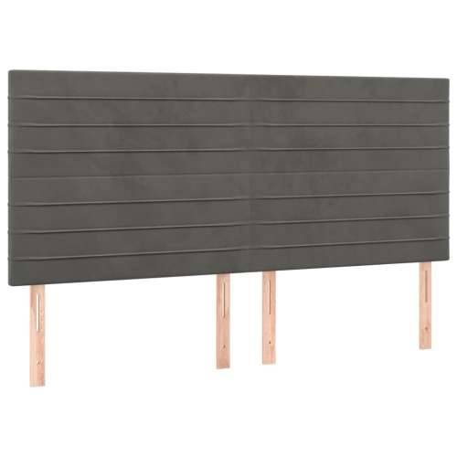 Krevet s oprugama i madracem tamnosivi 200x200 cm baršunasti - Tamno siva 200 x 200 cm vodoravne pruge Cijena