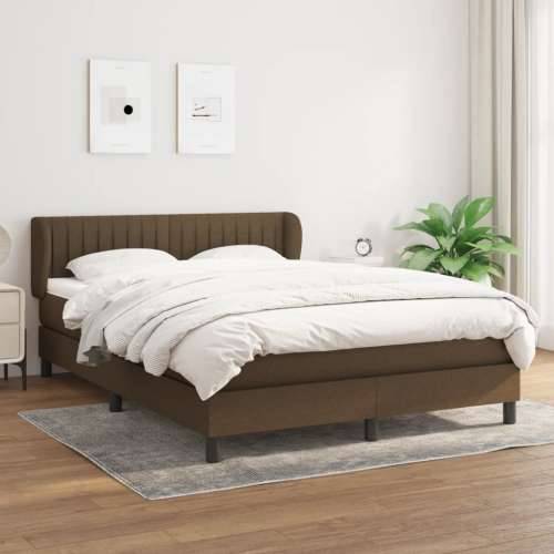 Krevet s oprugama i madracem tamnosmeđi 140 x 190 cm od tkanine - Tamno smeđa 140 x 190 cm Okomite pruge Cijena