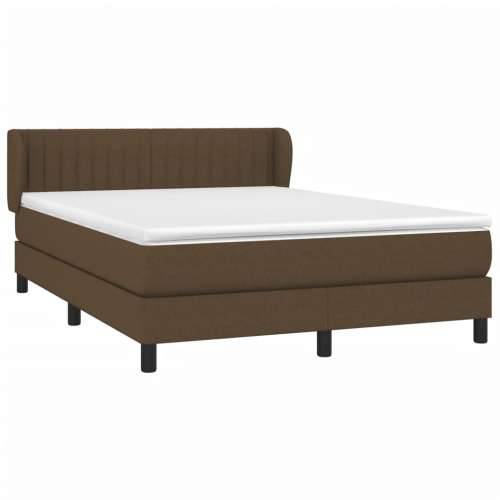 Krevet s oprugama i madracem tamnosmeđi 140 x 190 cm od tkanine - Tamno smeđa 140 x 190 cm Okomite pruge Cijena