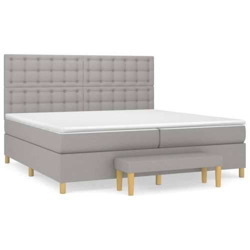 Krevet s oprugama i madracem svjetlosivi 200 x 200cm od tkanine - Svjetlosiva 200 x 200 cm gumbi Cijena