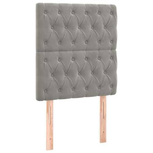 Box spring krevet s madracem svjetlosivi 80 x 200 cm baršunasti - Svjetlosiva 80 x 200 cm Dizajn s gumbima Cijena