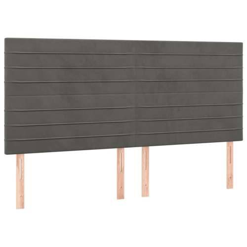 Krevet s oprugama i madracem tamnosivi 160x200 cm baršunasti - Tamno siva 160 x 200 cm vodoravne pruge Cijena