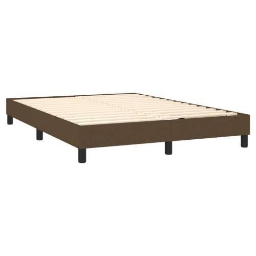 Krevet s oprugama i madracem tamnosmeđi 140 x 190 cm od tkanine - Tamno smeđa 140 x 190 cm Blok s kvadratima Cijena