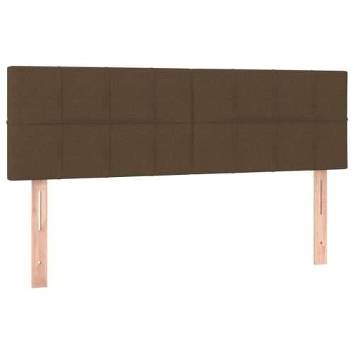 Krevet s oprugama i madracem tamnosmeđi 140 x 190 cm od tkanine - Tamno smeđa 140 x 190 cm Blok s kvadratima Cijena