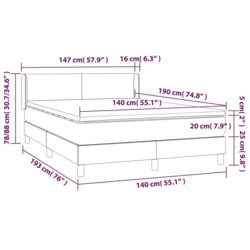 Krevet s oprugama i madracem svjetlosivi 140x190 cm od tkanine Svjetlosiva 140 x 190 cm Gladak dizajn Cijena