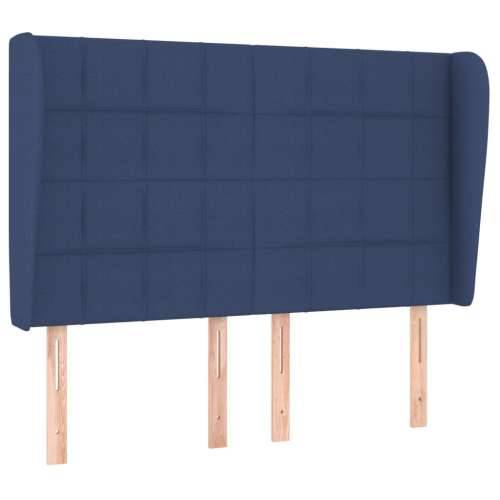 Krevet s oprugama i madracem plavi 140 x 190 cm od tkanine - Plava 140 x 190 cm Blok s kvadratima Cijena