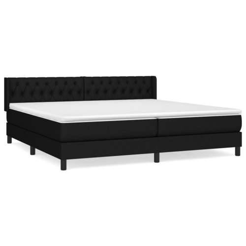 Krevet s oprugama i madracem crni 200x200 cm od tkanine Crna 200 x 200 cm Dizajn s gumbima Cijena