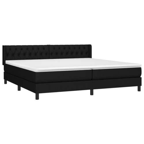 Krevet s oprugama i madracem crni 200x200 cm od tkanine Crna 200 x 200 cm Dizajn s gumbima Cijena