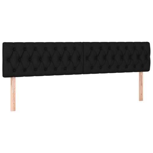 Krevet s oprugama i madracem crni 200x200 cm od tkanine Crna 200 x 200 cm Dizajn s gumbima Cijena