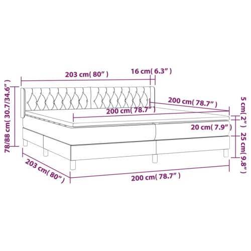 Krevet s oprugama i madracem crni 200x200 cm od tkanine Crna 200 x 200 cm Dizajn s gumbima Cijena