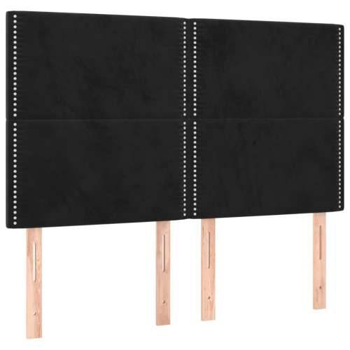 Krevet s oprugama i madracem crni 140 x 190 cm baršunasti - Crna 140 x 190 cm Obično s čavlima Cijena