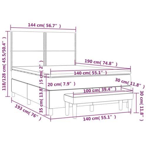 Krevet s oprugama i madracem crni 140 x 190 cm baršunasti - Crna 140 x 190 cm Obično s čavlima Cijena