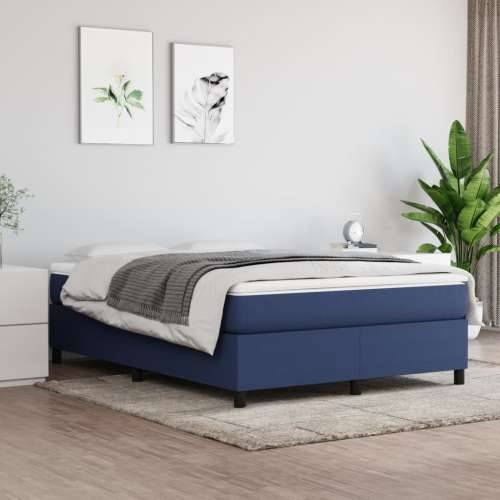Krevet s oprugama i madracem plavi 140 x 190 cm od tkanine - Plava 140 x 190 cm 35 cm Cijena