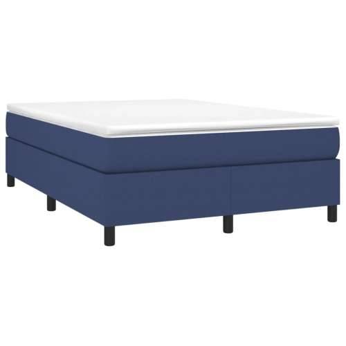 Krevet s oprugama i madracem plavi 140 x 190 cm od tkanine - Plava 140 x 190 cm 35 cm Cijena