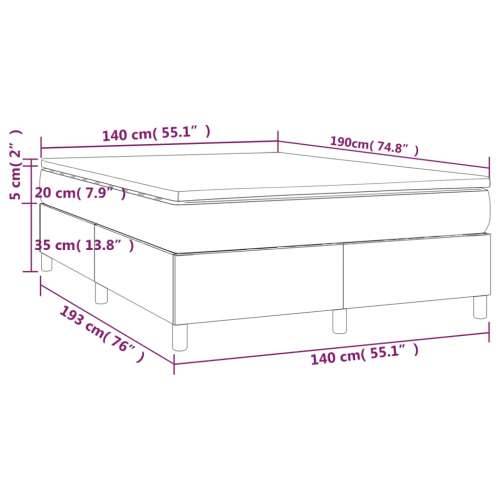 Krevet s oprugama i madracem plavi 140 x 190 cm od tkanine - Plava 140 x 190 cm 35 cm Cijena
