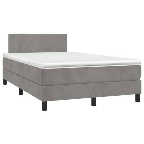 Box spring krevet s madracem svjetlosivi 120x200 cm baršunasti - Svjetlosiva 120 x 200 cm Gladak dizajn Cijena