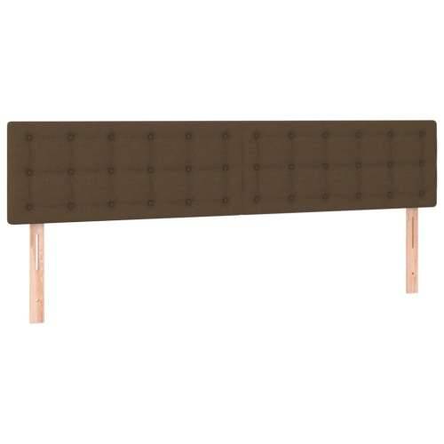 Krevet s oprugama i madracem tamnosmeđi 200x200 cm od tkanine - Tamno smeđa 200 x 200 cm gumbi Cijena