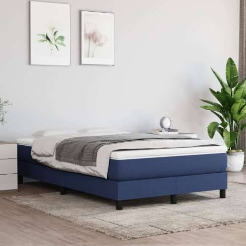Krevet s oprugama i madracem plavi 120 x 200 cm od tkanine - Plava 120 x 200 cm 25 cm Cijena