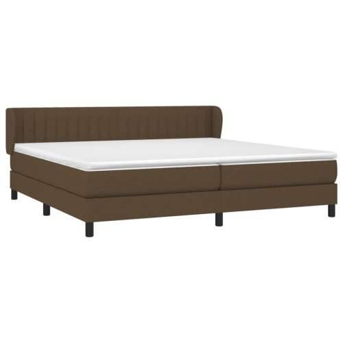 Krevet s oprugama i madracem tamnosmeđi 200x200 cm od tkanine - Tamno smeđa 200 x 200 cm Okomite pruge Cijena