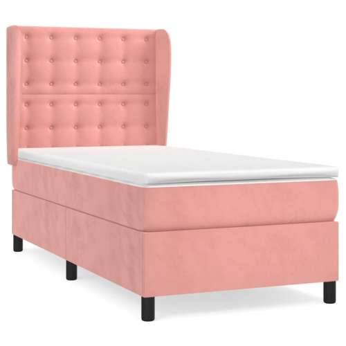 Box spring krevet s madracem ružičasti 80 x 200 cm baršunasti - Ružičasta 80 x 200 cm gumbi Cijena